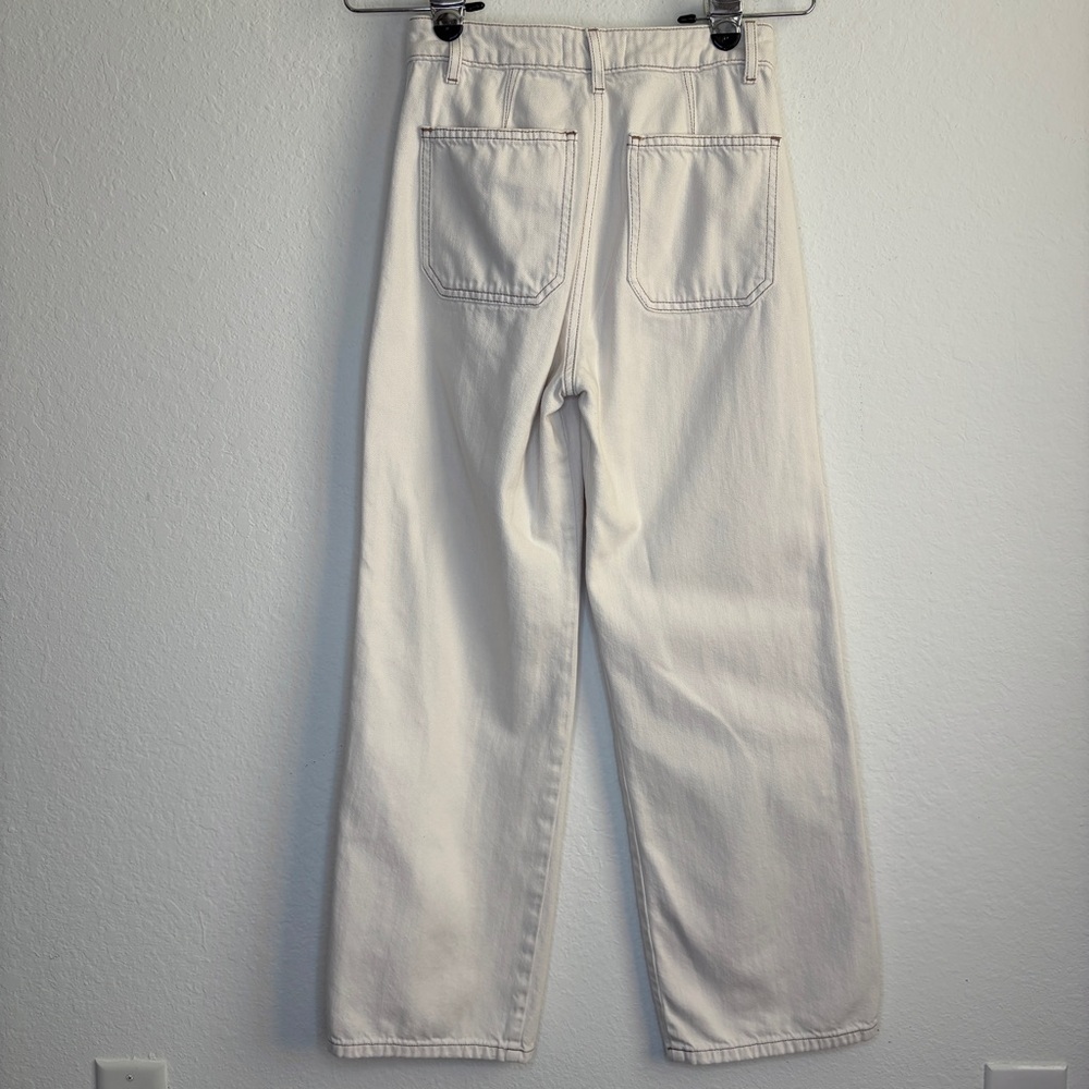 Reformation Lexi Jeans High Rise Wide Leg Ivory Size 24 - Picture 4 of 8